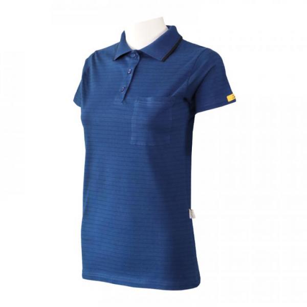 EP1002082 PROTEX ESD-Poloshirt Damen marineblau tailliert mit Brusttasche